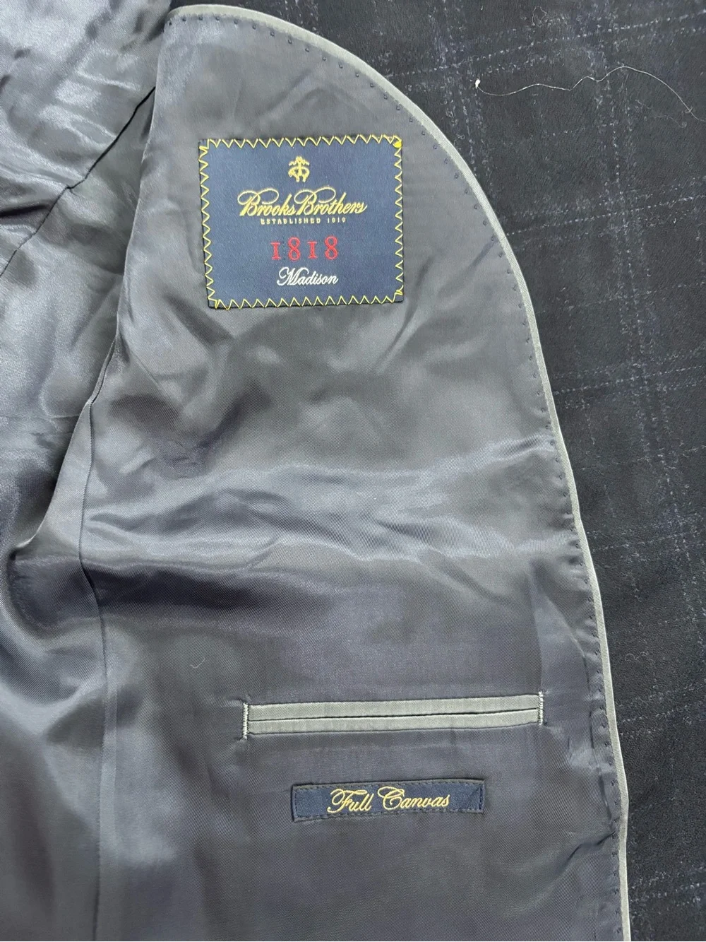 Brooks Brothers Navy Windowpane Two-Button Sport Coat